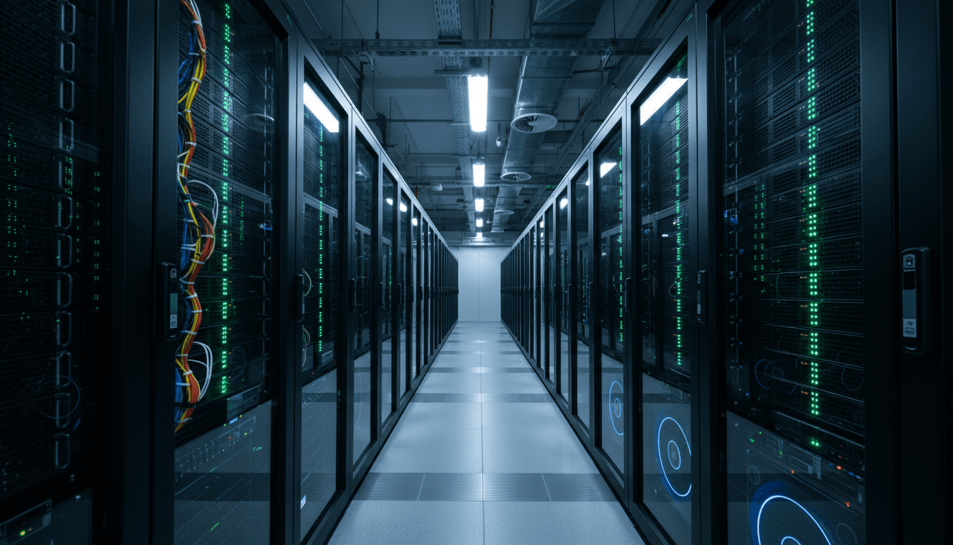 Server room with network equipment